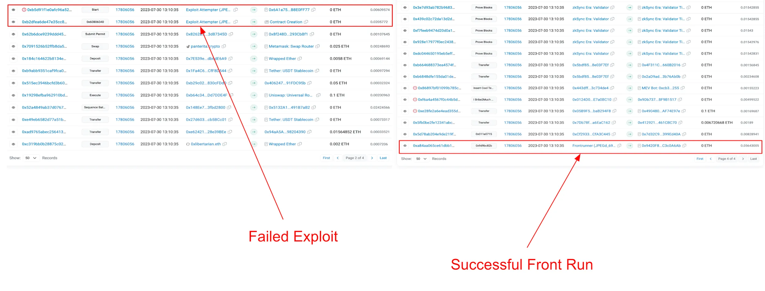 Vyper攻击事件,Vyper failed exploit