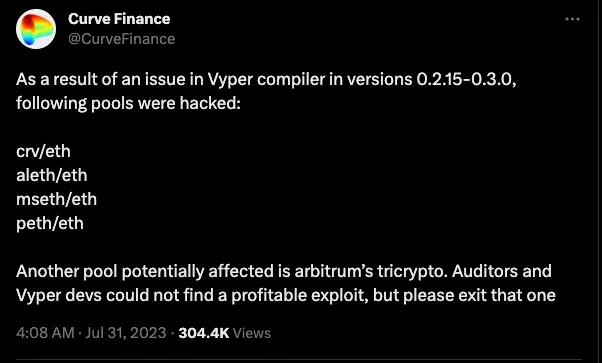 Vyper攻击事件,Vyper事件,Vyper incident